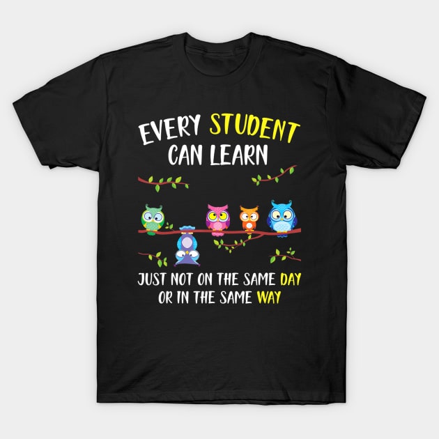 Back To School Every Student Can Learn Owl T-Shirt by HaroldKeller